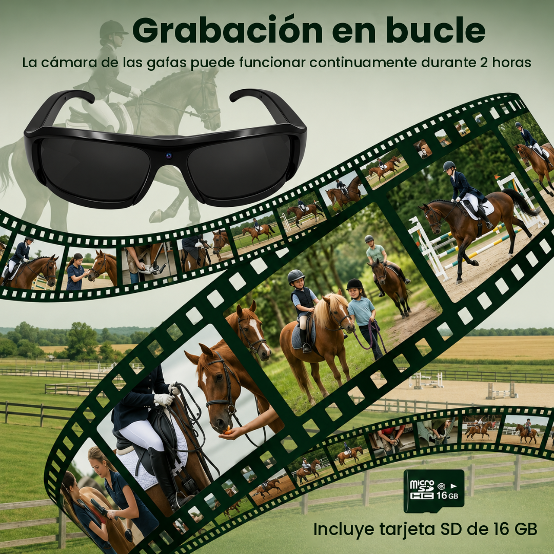 Gafas HD con cámara para Equitación